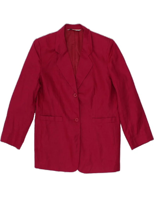 Can't Miss ST. BERNARD Womens Longline 2 Button Blazer Jacket UK 14 Large Pink Linen