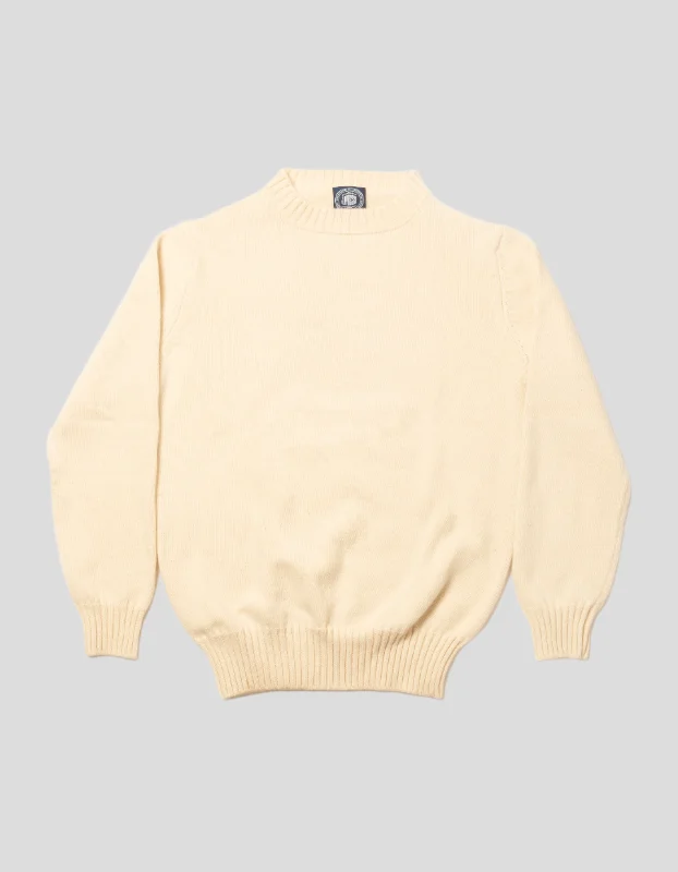 ECRU CASHMERE CHUNKY CREW NECK