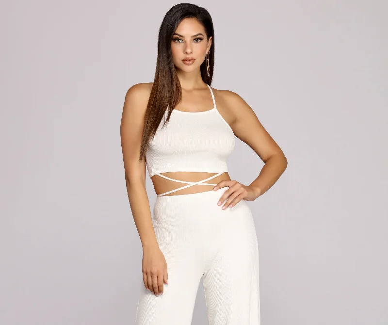 Sneak Peek Sale X Marks Ribbed Crop Top