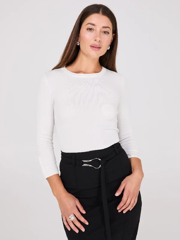 Massive Deals Round Neck Sweater With Button Details