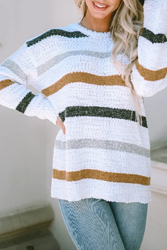 Don't Delay Cora Striped Popcorn Knit Sweater