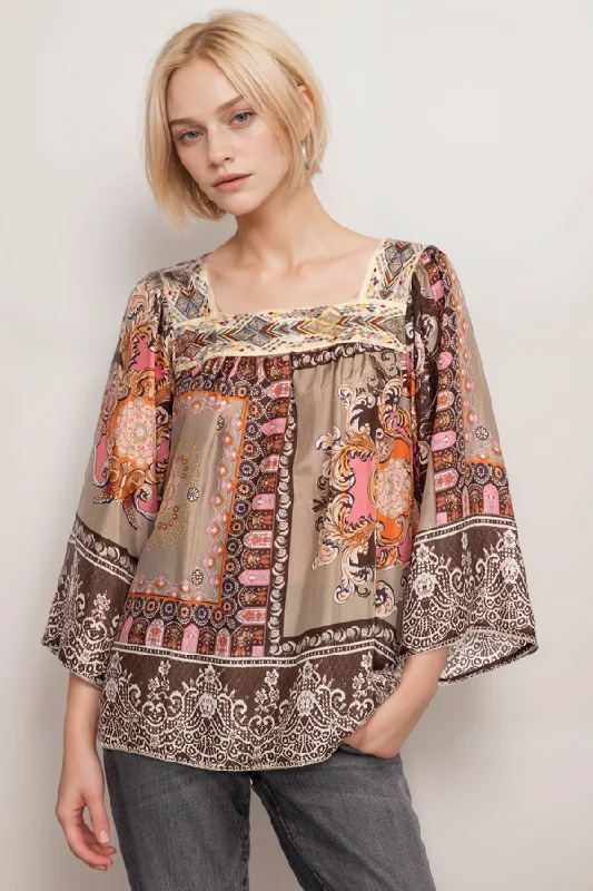 Weekend Specials to Savor Johnny Was Square Neckline Flora Lace  Blouse C16223