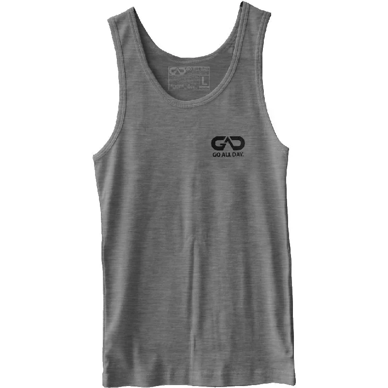 Exclusive Offer GO ALL DAY® Unisex Tank (Heather Grey) Small Logo