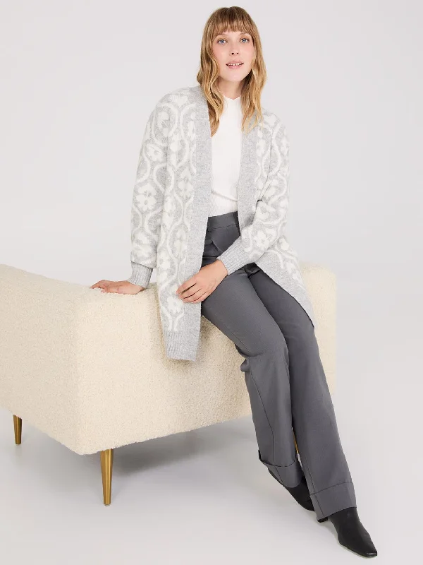 Weekend Special Jacquard Drop Shoulder Duster