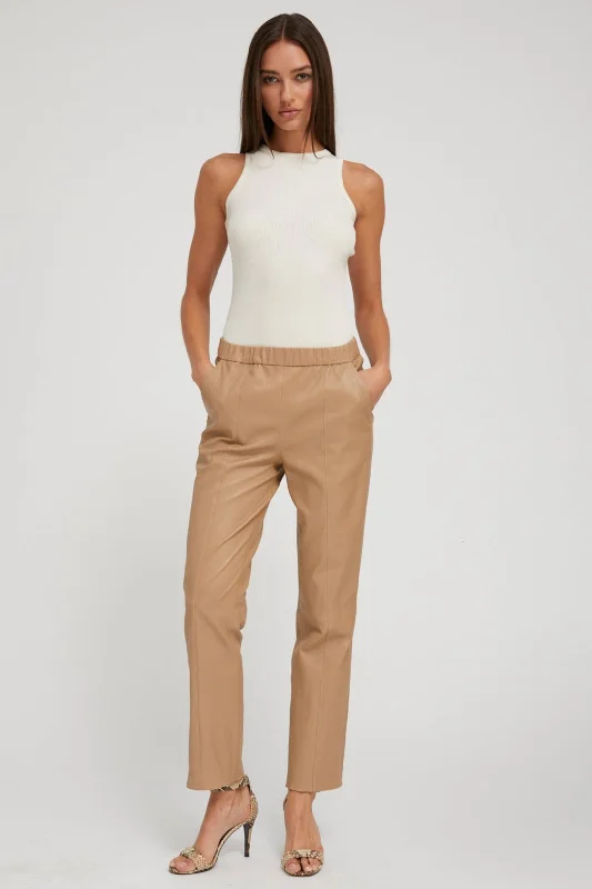 New Arrival Desert Leather Sophia Pintuck Joggers