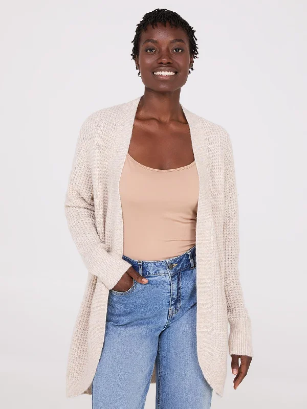 Savings Galore Waffle Knit Cardigan