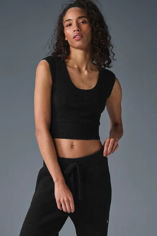Weekend Savings Sensation Snuggle Up Sweater Short Sleeve - Black
