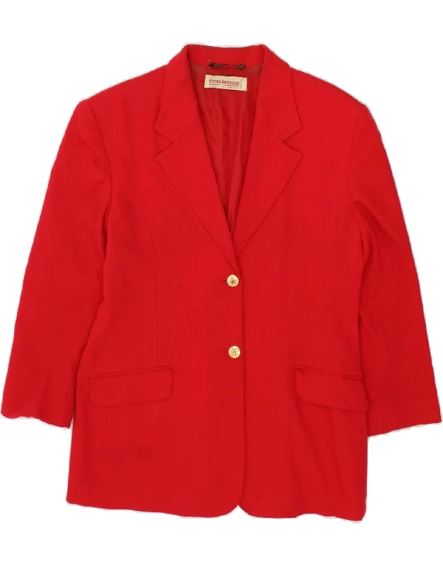 Deal Alert ROCCOBAROCCO Womens 2 Button Blazer Jacket UK 12 Medium Red
