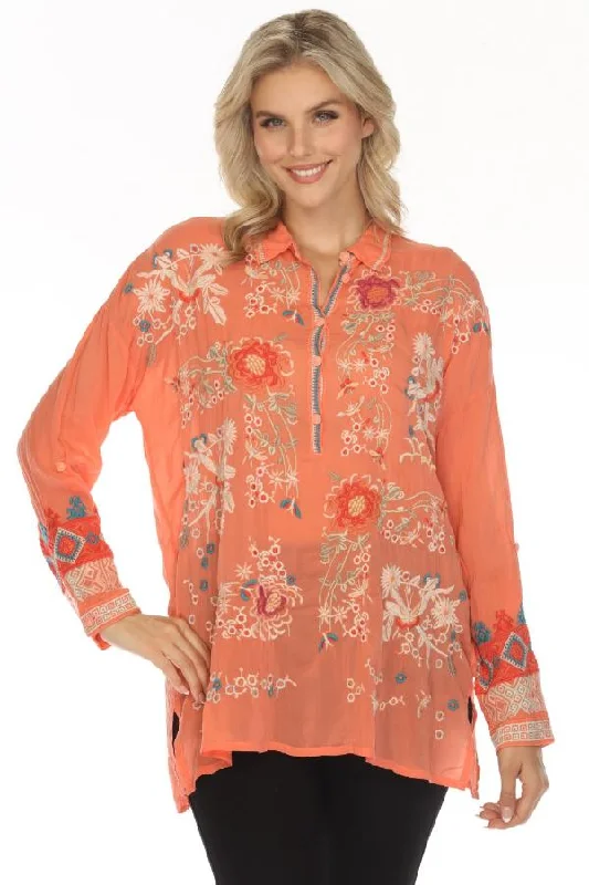 Customer Appreciation Sale Johnny Was Adrina Embroidered Tunic Top C29024 Boho Chic