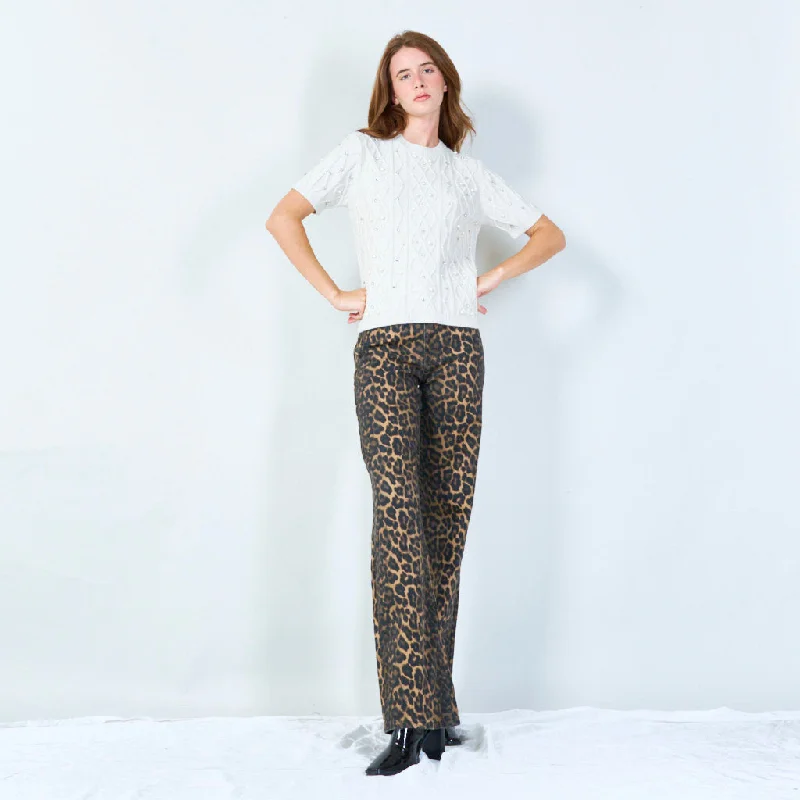 While Supplies Last Embellished knit sweater wholesale