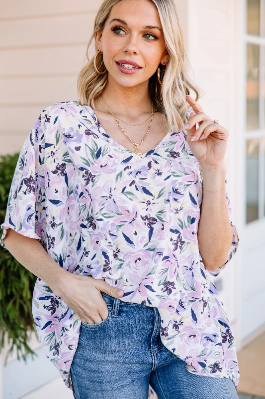 Final Markdown Better Than Ever Lavender Purple Floral Top