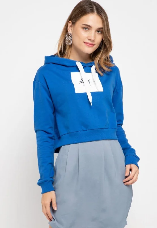Exclusive Weekend Offers Inside MP012 Pbch Crop Hoodie Thrdy Sign Square Blue Benhur