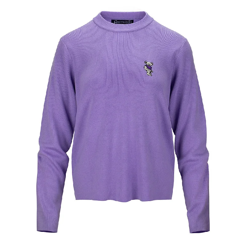 Discount Mania Grateful Dead | Women Crewneck Sweater | Magenta Bear