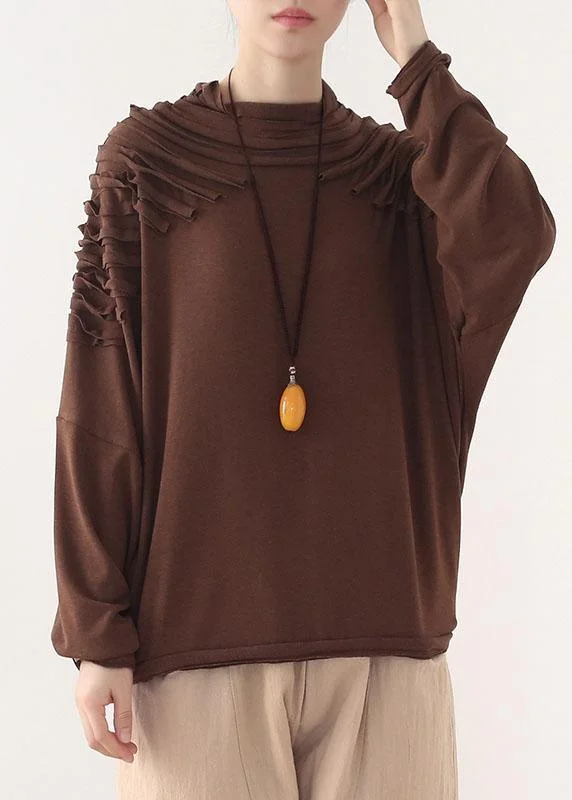 Deal Alert French Chocolate long Sleeve Fall Sweater Top