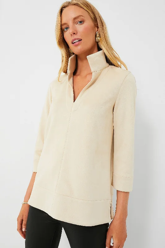 Markdowns Bone Suede Margot Top
