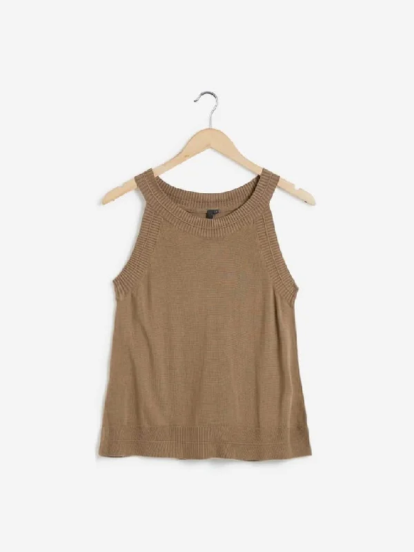 Weekend Savings Sensation LOV Beige Knitted Anna Top
