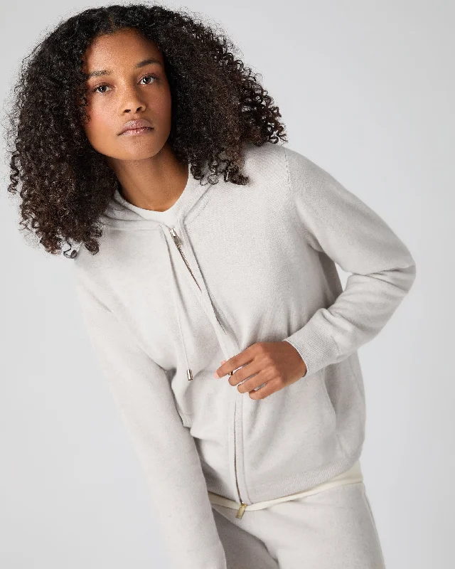 Top Pick Women's Ada Cashmere Hoodie Pebble Grey