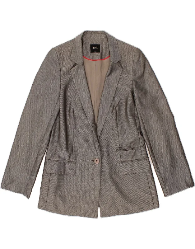 New Deals OASIS Womens 1 Button Blazer Jacket UK 10 Small Grey