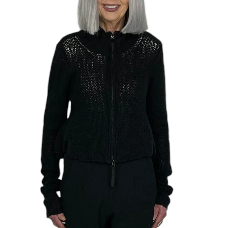 Midnight Madness SHORT RIB NECK ZIP CARDIGAN