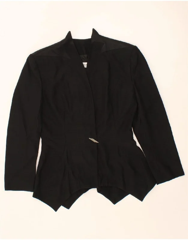 Overstock Sale VINTAGE Womens 1 Button Blazer Jacket IT 42 Medium Black Acetate