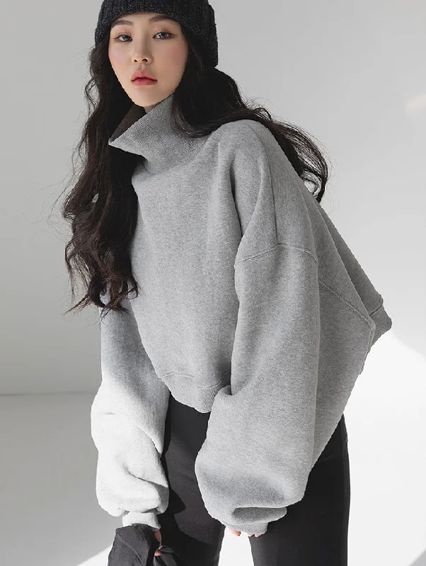 Can't Resist E2595 Fleece-Lined Turtleneck Sweatshirt