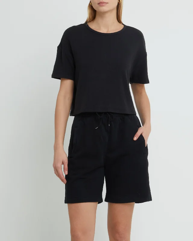 Weekend Deals That Wow 100% Organic Cotton Cropped Crew Neck Tee
