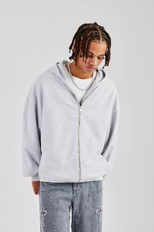 Zip Through Hoodie - Ash Grey