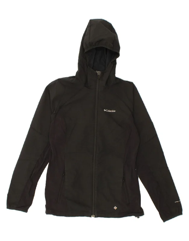 Super Discount COLUMBIA Womens Hooded Rain Jacket UK 10 Small Black Polyester