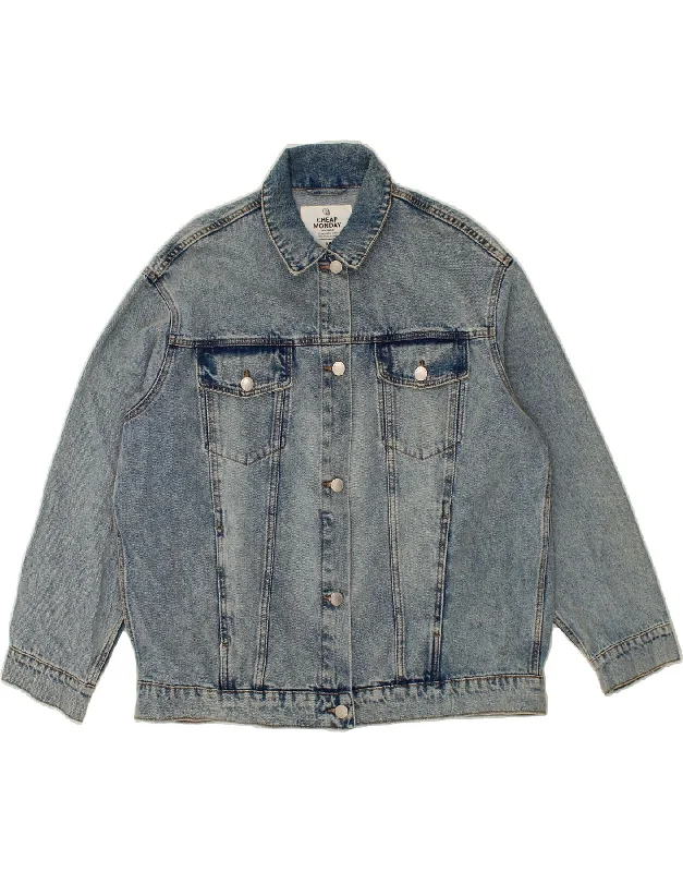 Flash Deals CHEAP MONDAY Womens Oversized Denim Jacket UK 14 Medium Blue Cotton