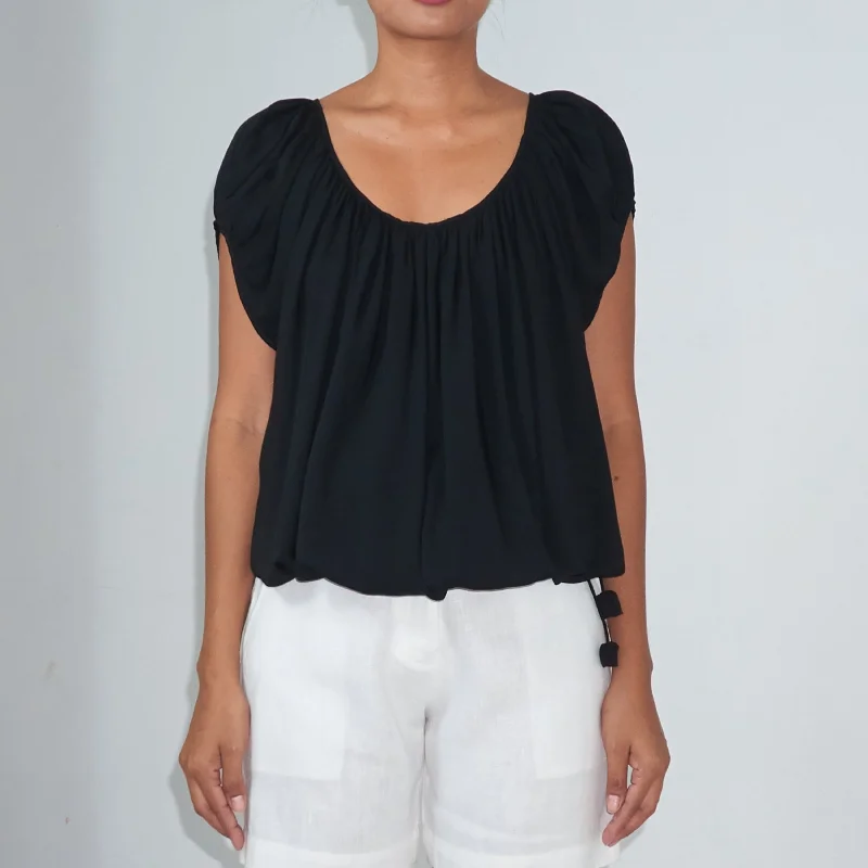 Grand Opening Sale U-FLOW TOP - Rayon Voile | Black