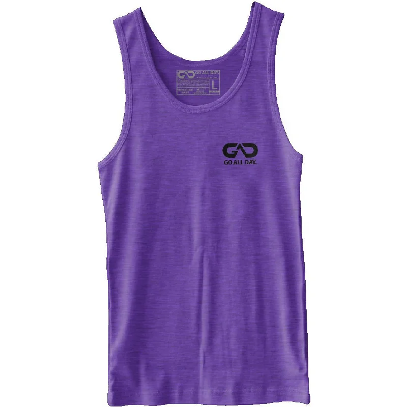 Final Clearance GO ALL DAY® Unisex Tank (Heather Purple) Small Logo