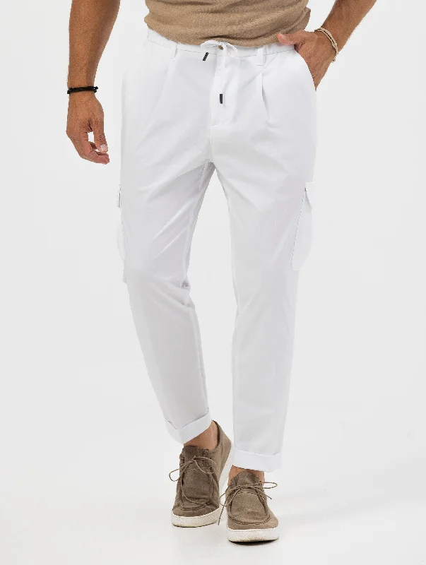 GARY TECH CARGO PANTS IN WHITE