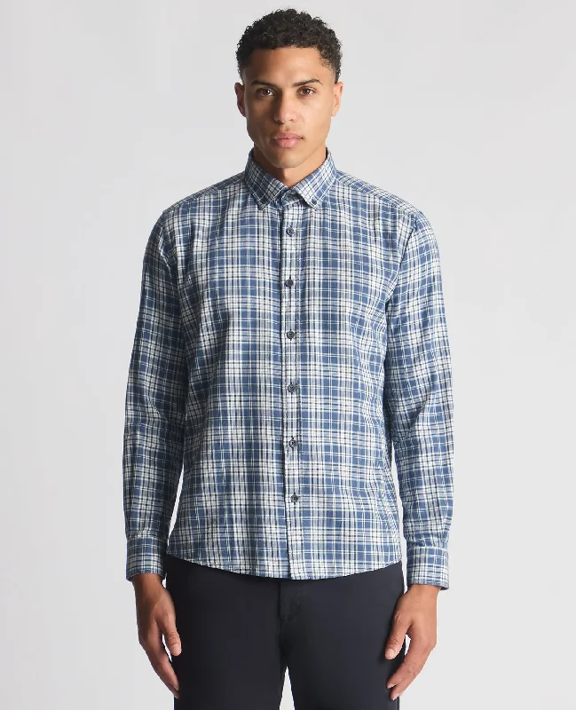 Tapered Fit Checked Cotton Shirt