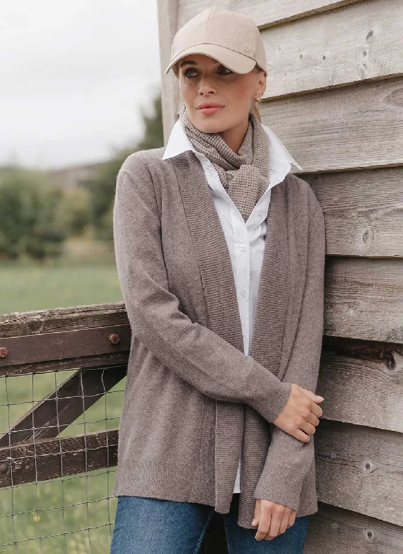 Fantastic Offers Split Back Cashmere Cardigan - Taupe