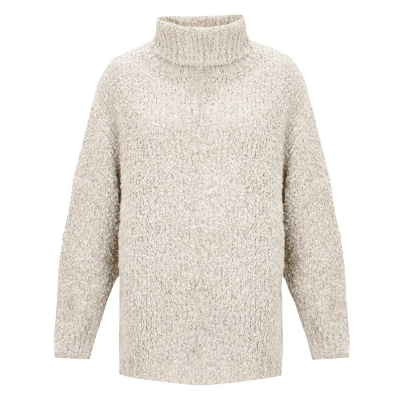 Midnight Sale Vinny Boucle Polo Neck in Ivory