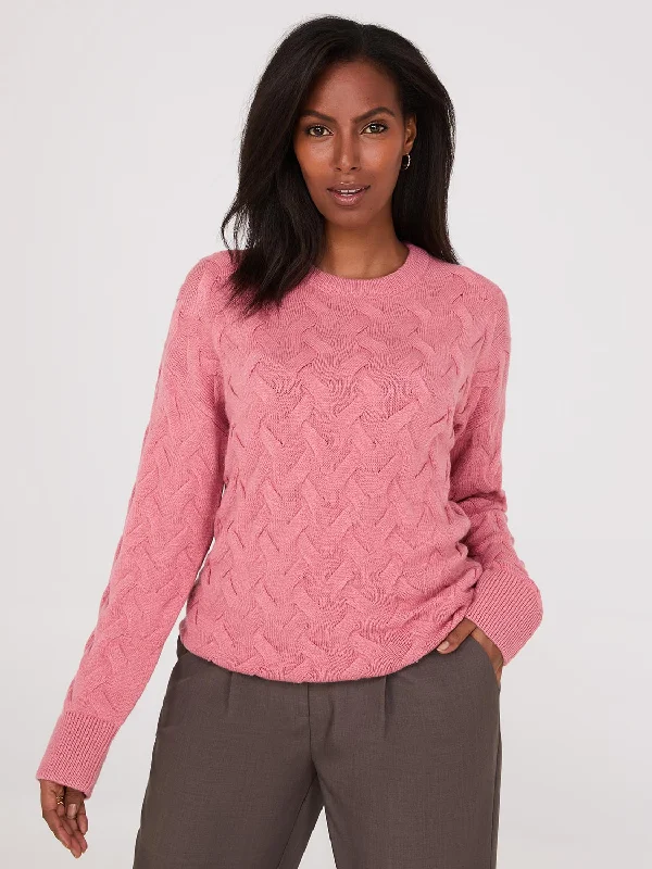 Deal Mania Basketweave Crew Neck Sweater