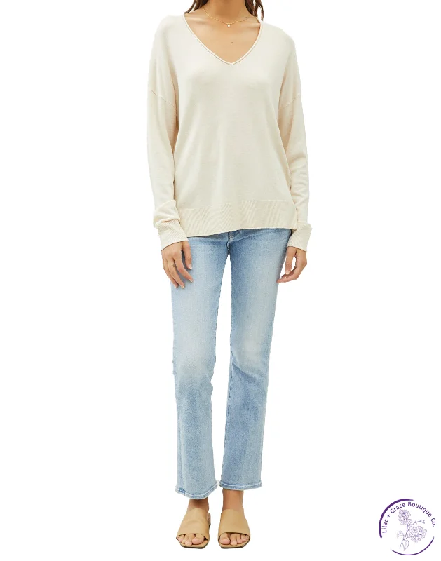 Incredible Offers V-Neck Drop Shoulder Sweater