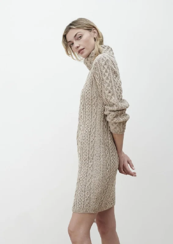 Exclusive Weekend Offers Inside Aran Cowl Neck Dress | Oatmeal