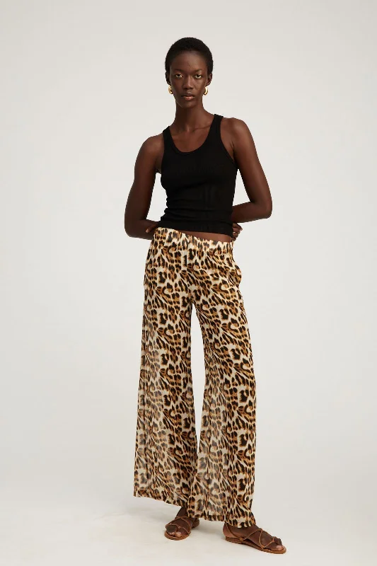 Weekend Specials to Savor Leopard Silk Wide Leg Trousers