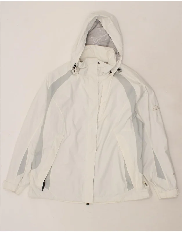 Lowest Rates MCKINLEY Womens Hooded Rain Jacket UK 18 XL White Colourblock Polyamide