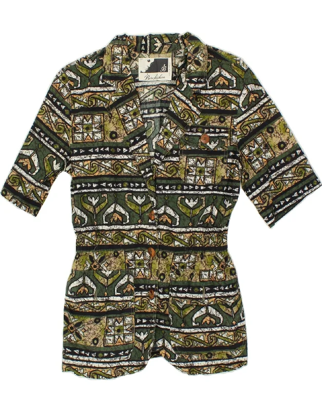 Crazy Deals VINTAGE Womens 3 Button Blazer Jacket IT 44 Medium Green Patchwork