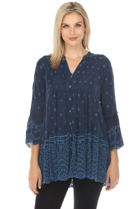 Savings Galore Johnny Was Manchengo Button-Down Tunic Top C27223 *