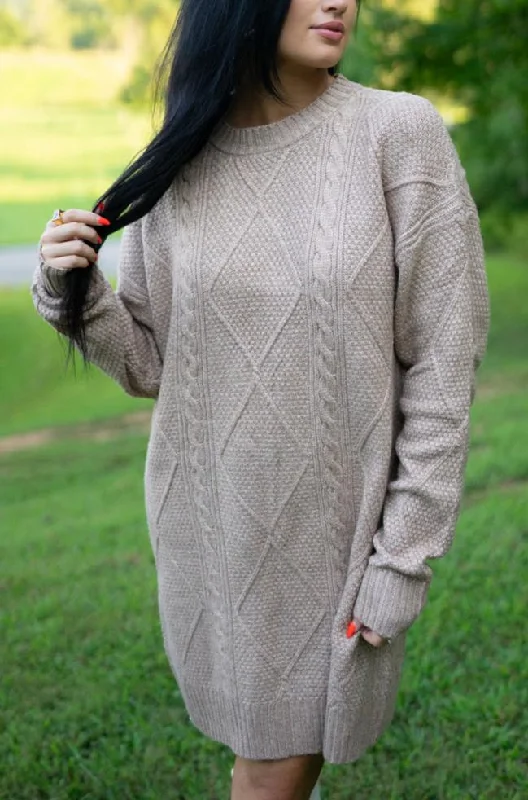 Major Savings Aura Cable Knit Sweater Dress