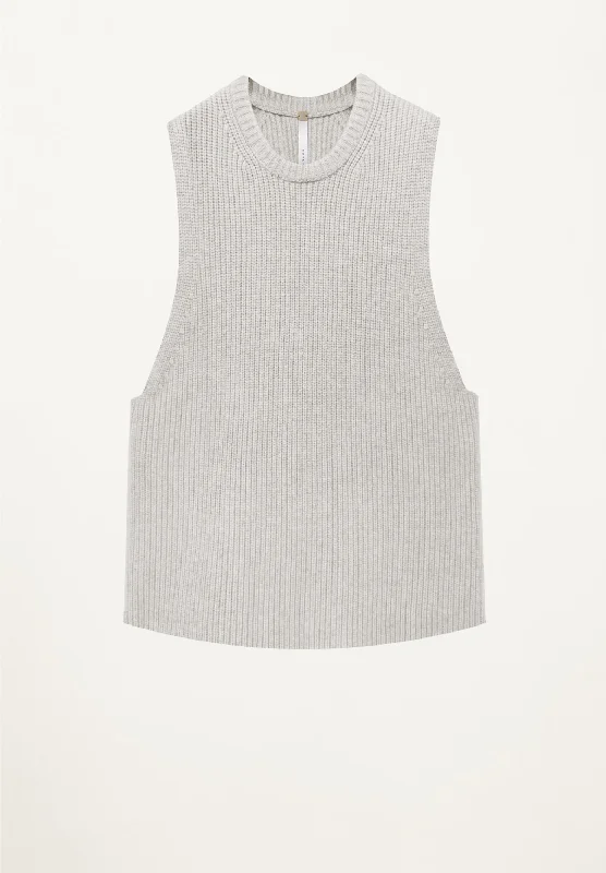 Inventory Reduction Edith Ribbed Vest in Almond