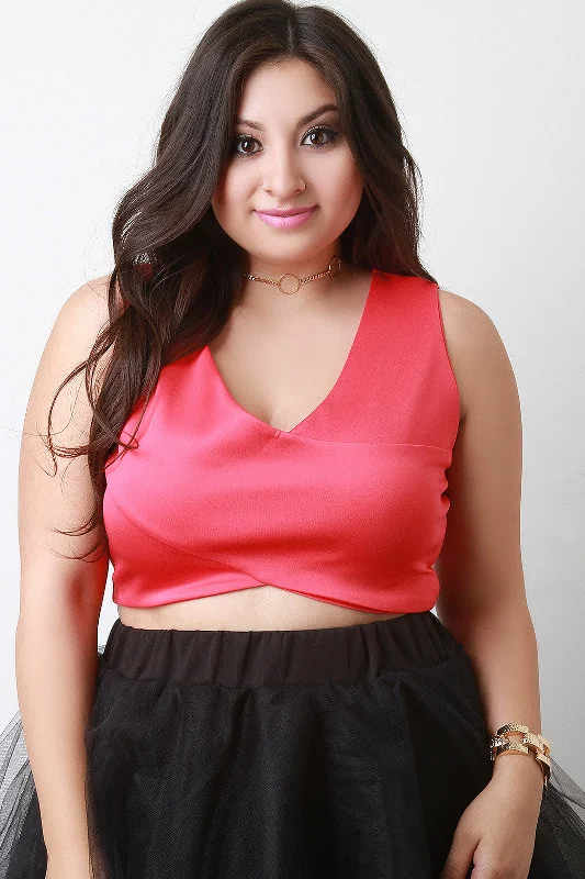 Referral Discount Deep V-Neck Sleeveless Crop Top