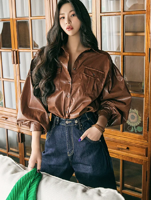Special Price S441 Leather Shirt