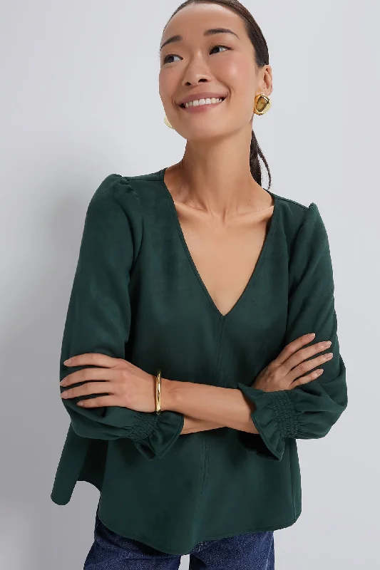 Exclusive Preview Malachite Suede Easton Blouse