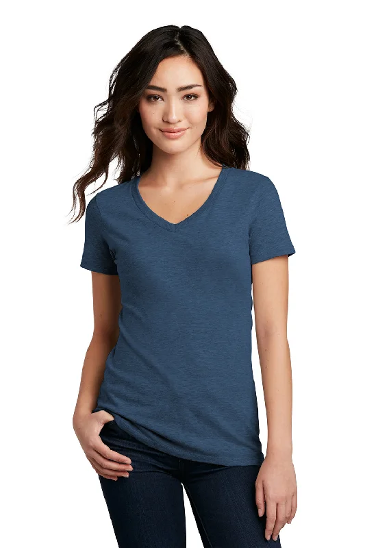 Big Discounts District Womens Perfect Blend Short Sleeve V-Neck T-Shirt - Deep Royal Blue Fleck