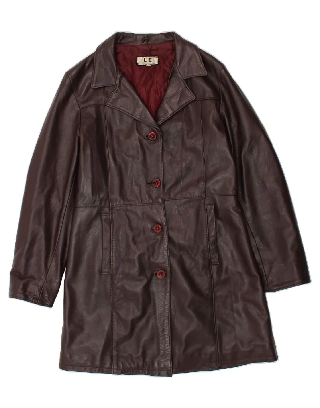 Today's Deal VINTAGE Womens Leather Coat IT 42 Medium Red Leather