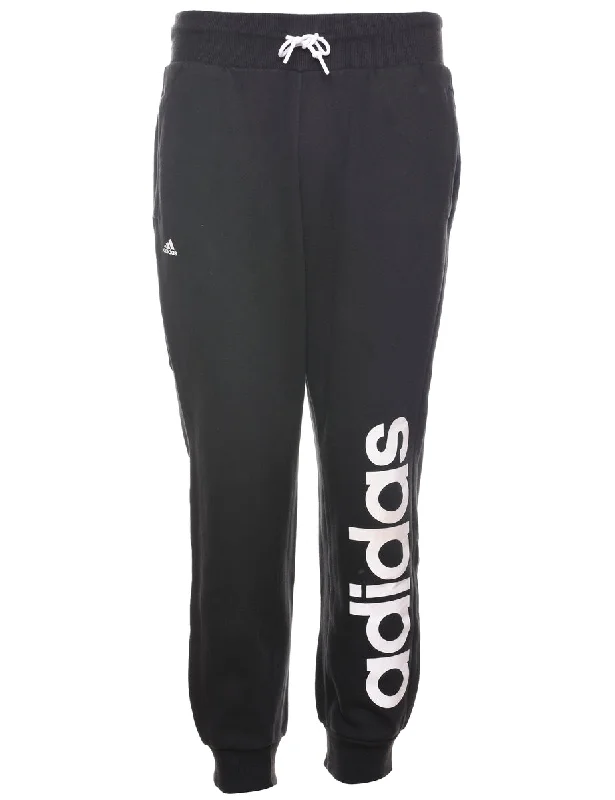 Adidas Black & White Contrast Jogging Bottoms - W28 L29